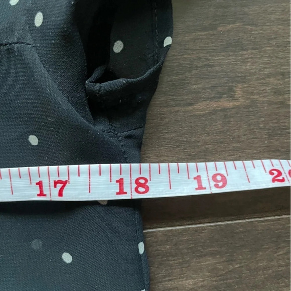 Zara Black with White Polka Dots Sheer Blouse Size Small - Picture 4 of 6